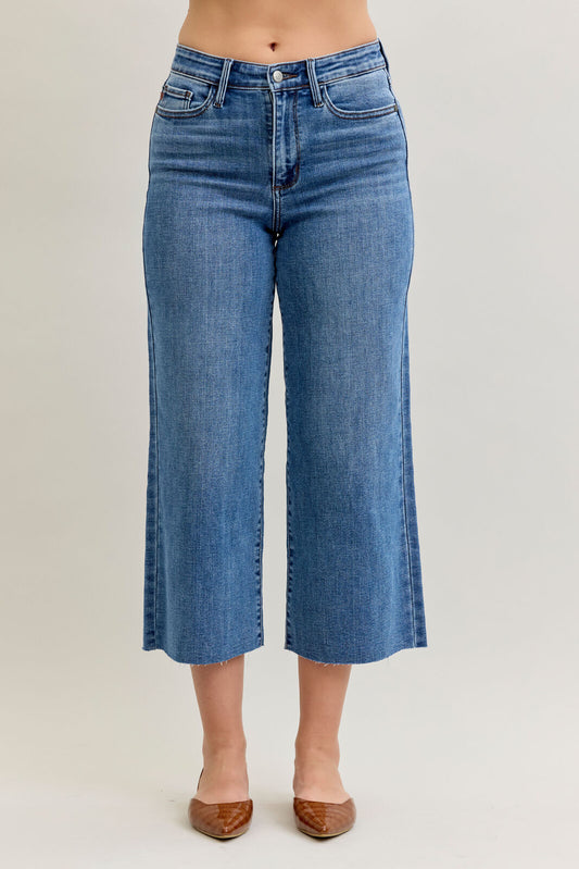 Wide Crop Classic Raw Hem