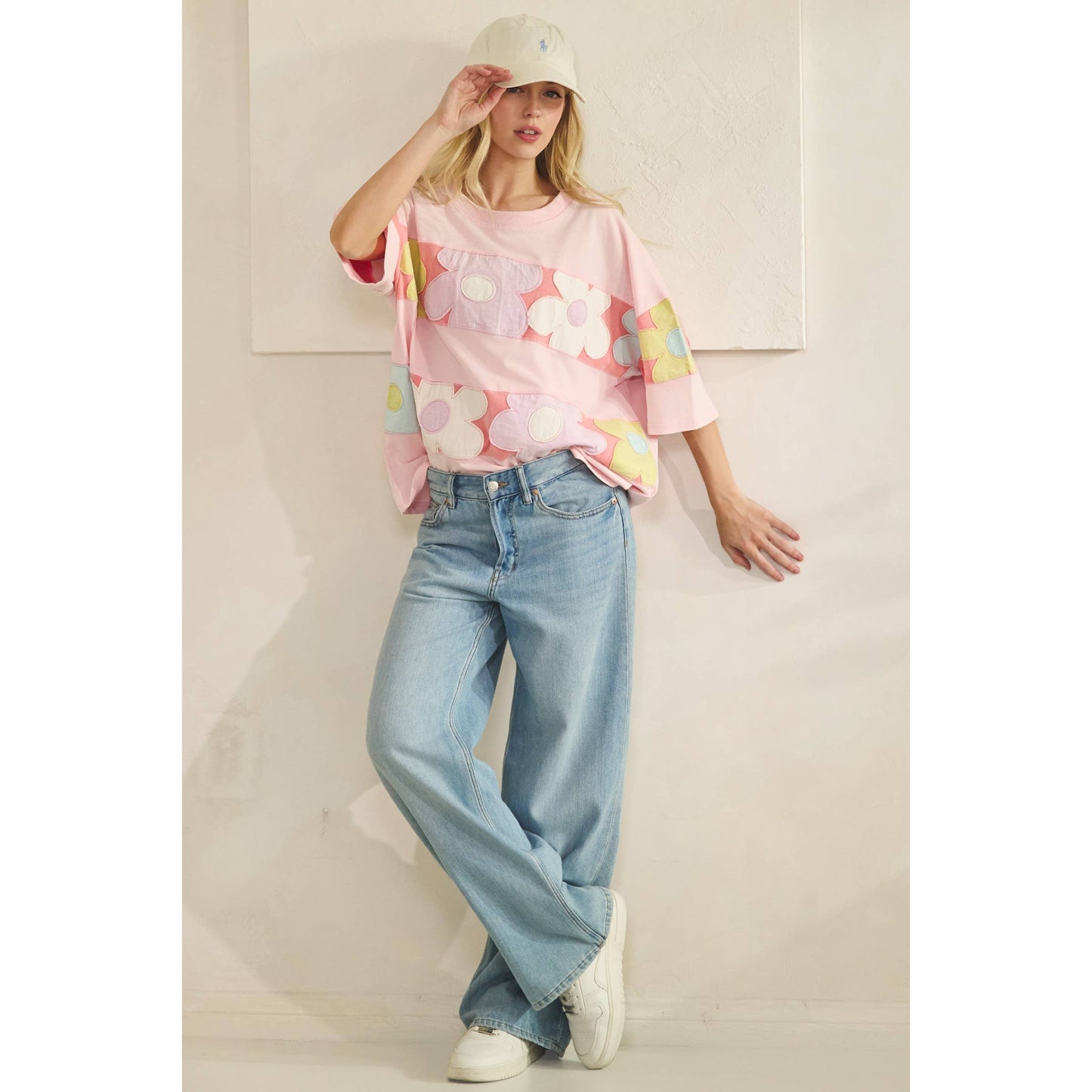 FLORAL PATCHWORK OVERSIZED TEE