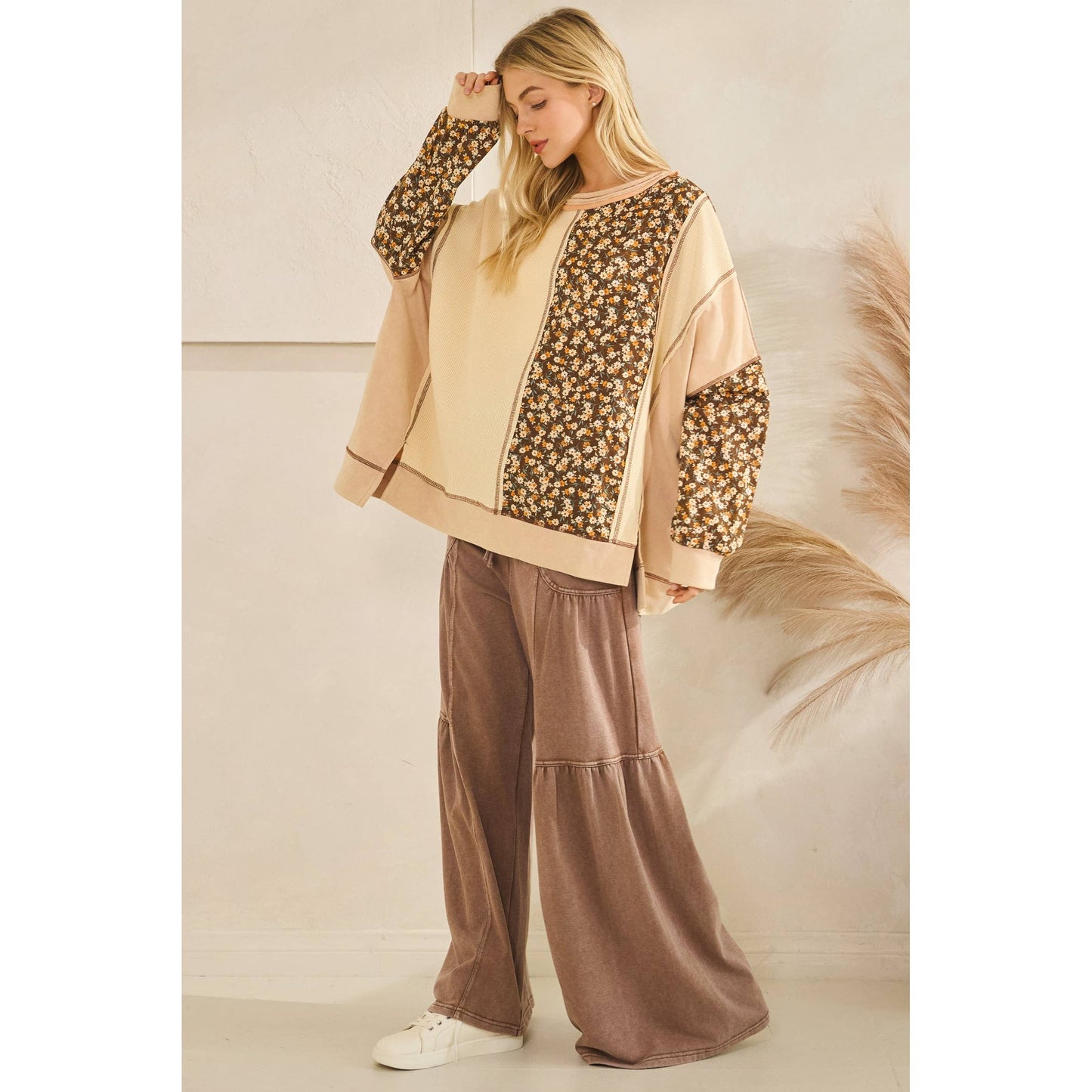 WAFFLE DAISY PULLOVER