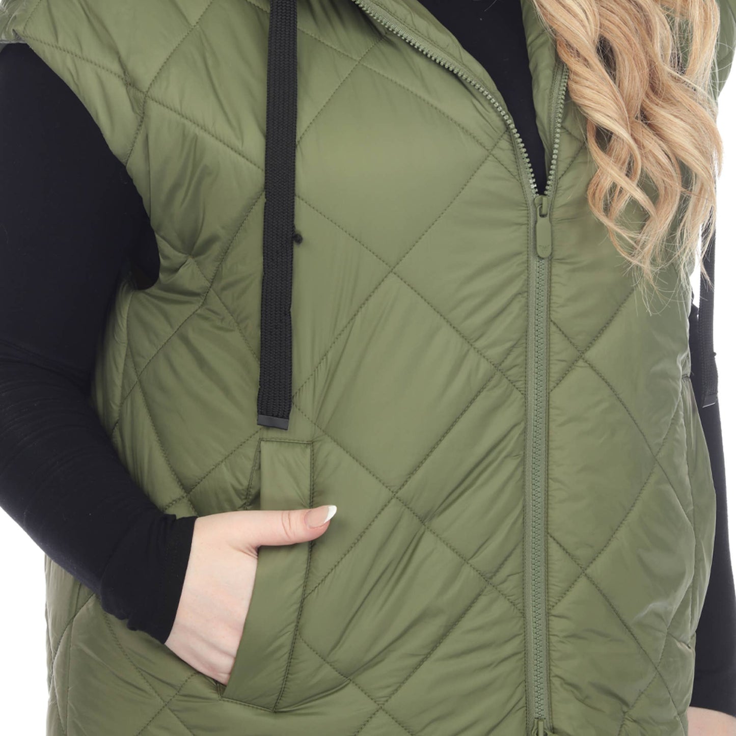 Plus Size Long Puffer Vest
