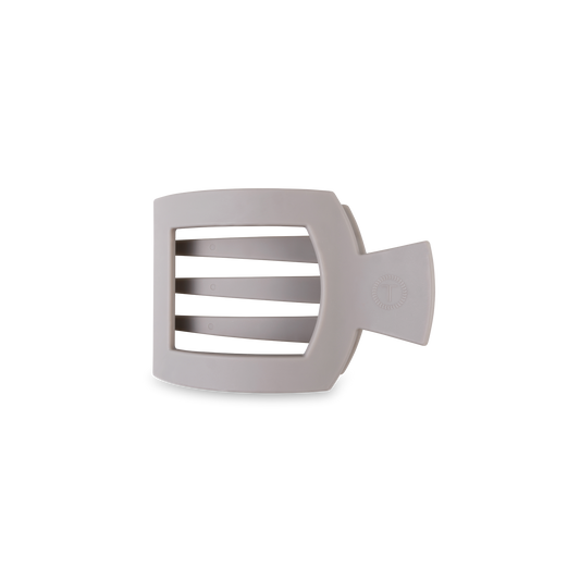 Square Flat Hair Clip | Large | Silver Flames