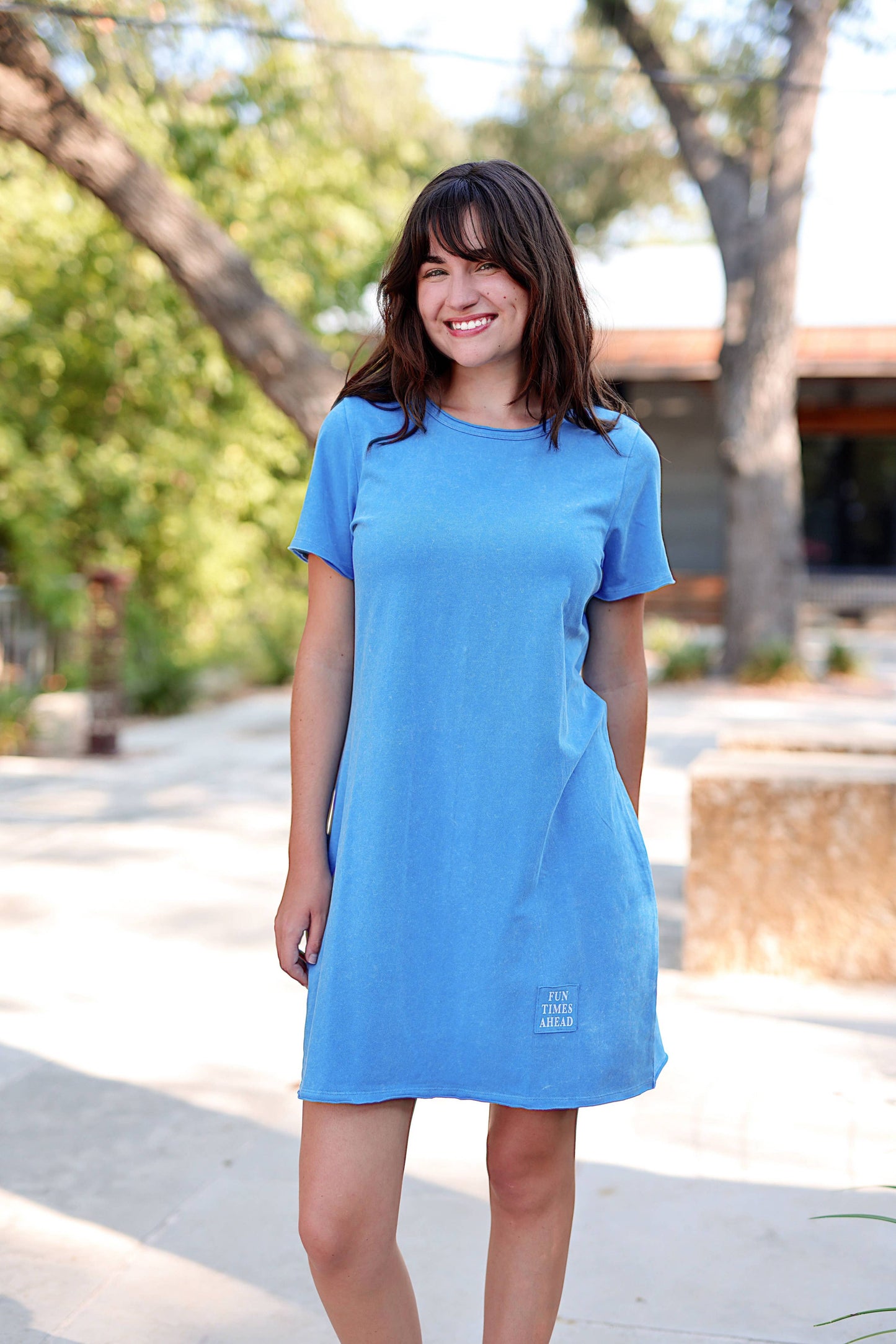 Mineral Wash Dress (Cobalt)