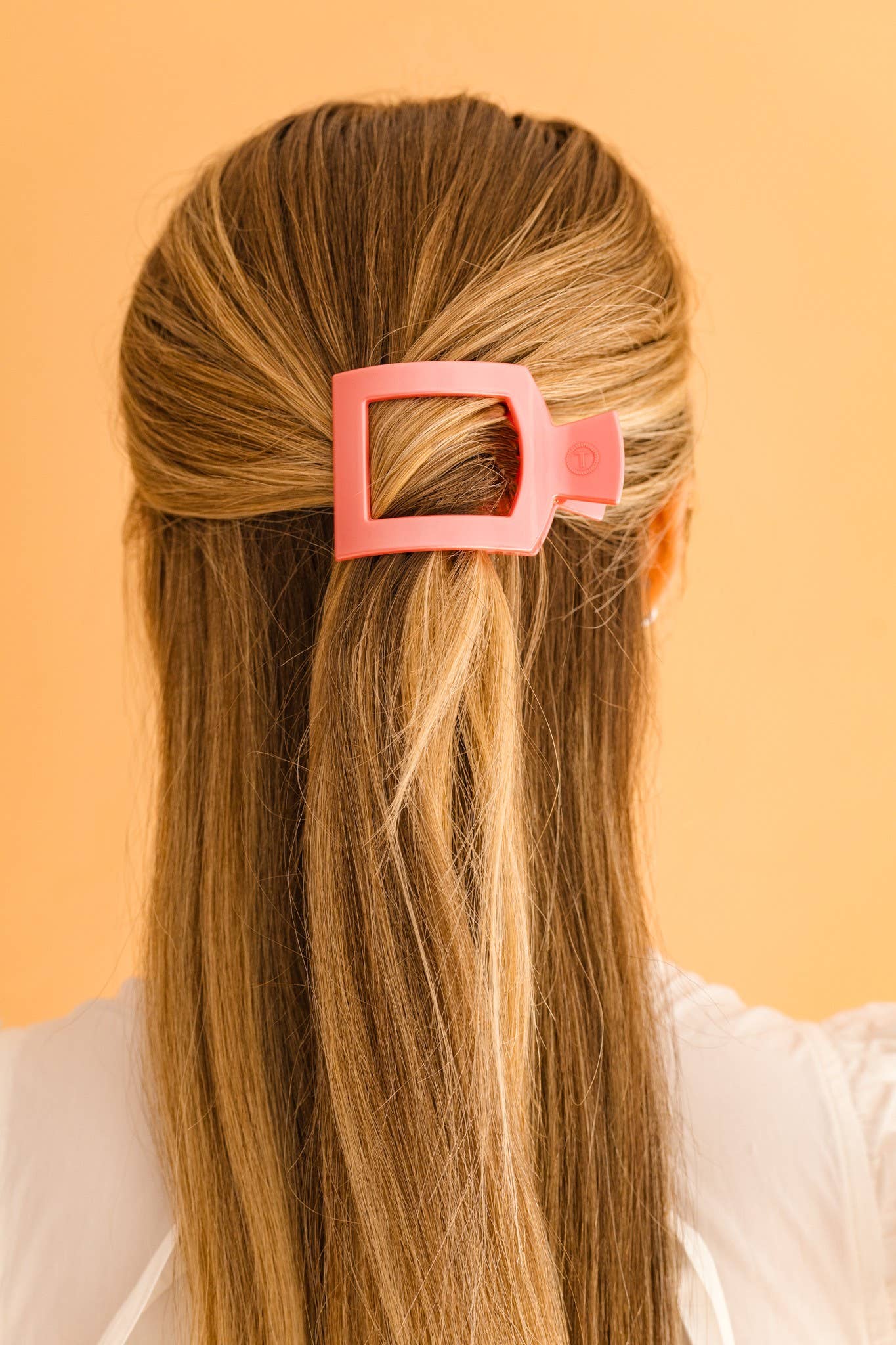 Square Flat Hair Clip | Small | Calming Coral