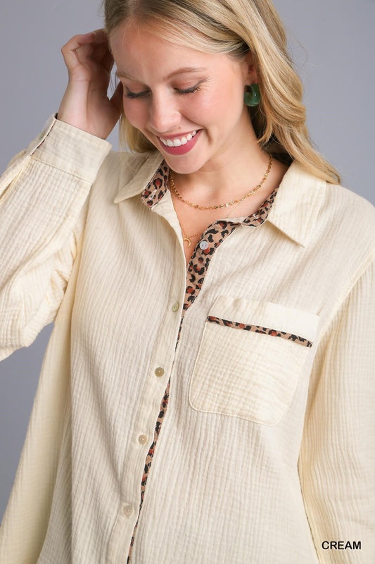 Cotton Button Up Cream