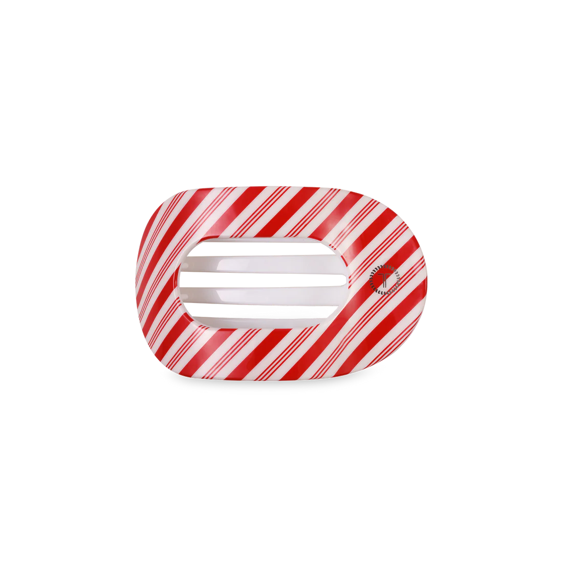 Flat Round Hair Clip | Small | Candy Cane Crush