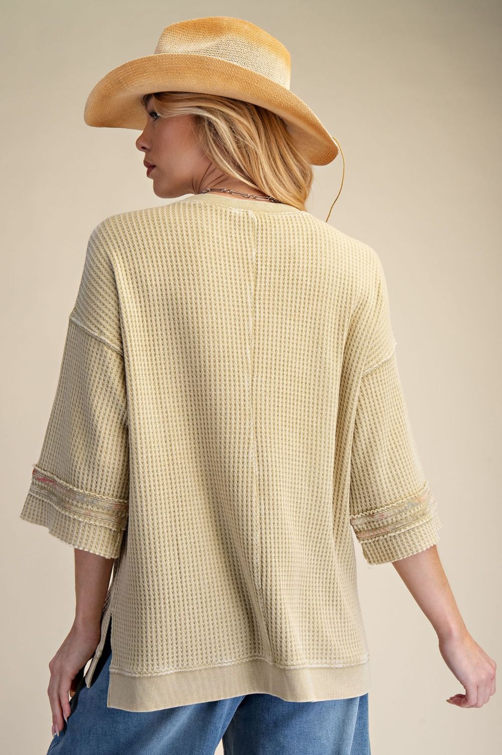 Sage Waffle Peace Top