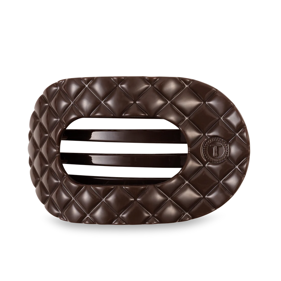 Round Flat Hair Clip | Large | Truly Taupe Quilted