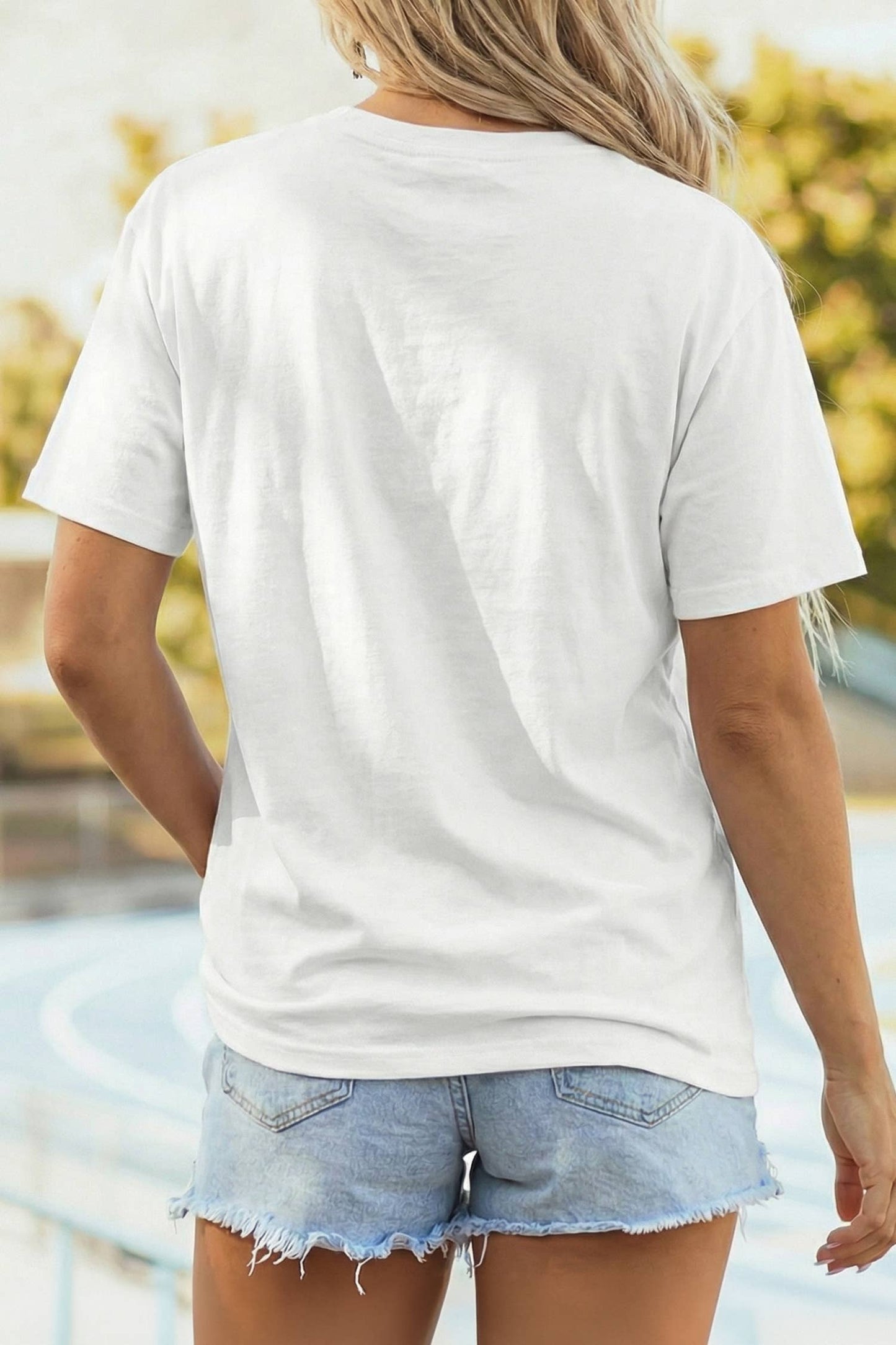 4th July Faux Patchwork Printed US Flag Casual Tee