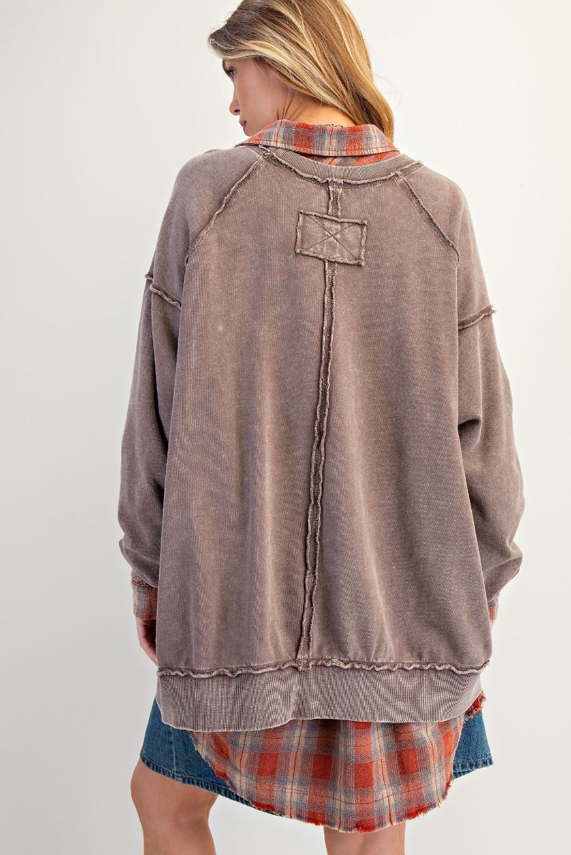 Mineral Wash Terry Knit Pullover