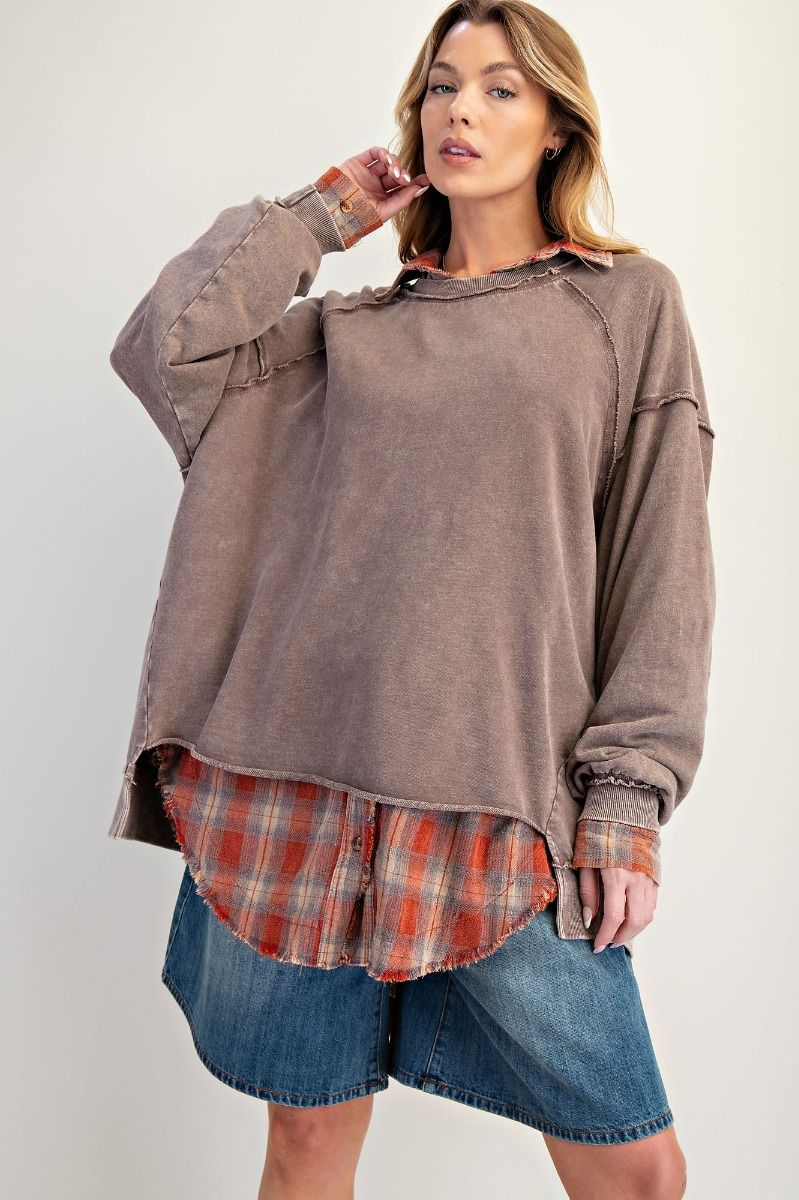 Mineral Wash Terry Knit Pullover