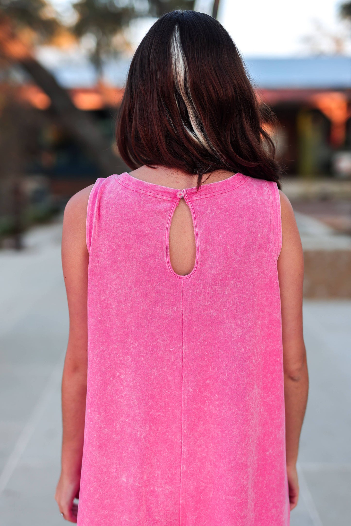 Mineral Wash Romper -Coral
