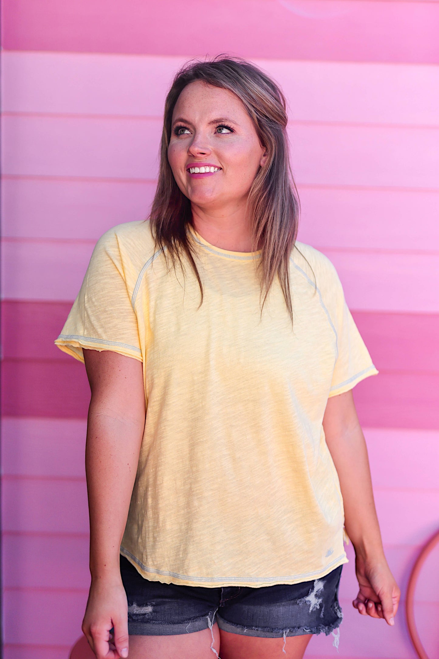 Raglan Tee - (Butter Yellow)