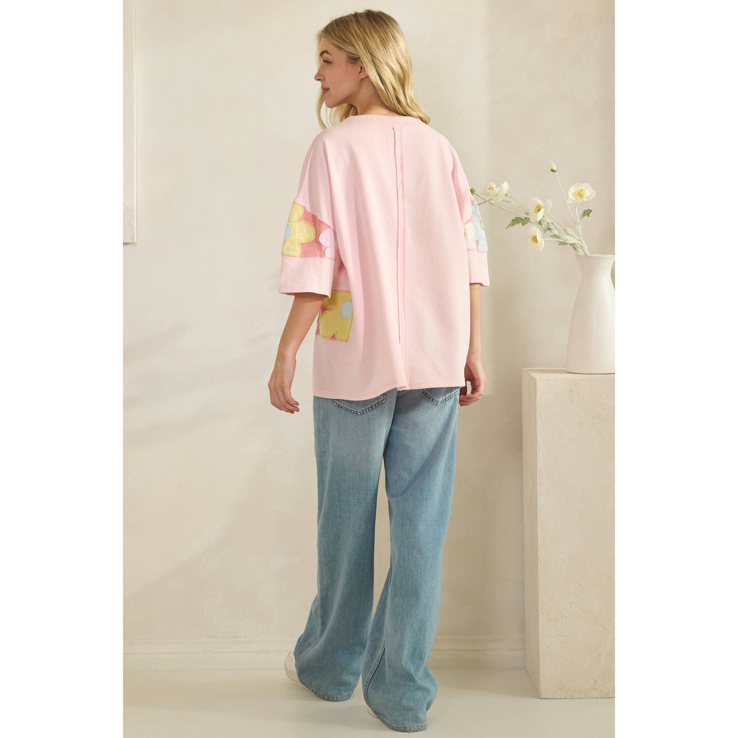 FLORAL PATCHWORK OVERSIZED TEE