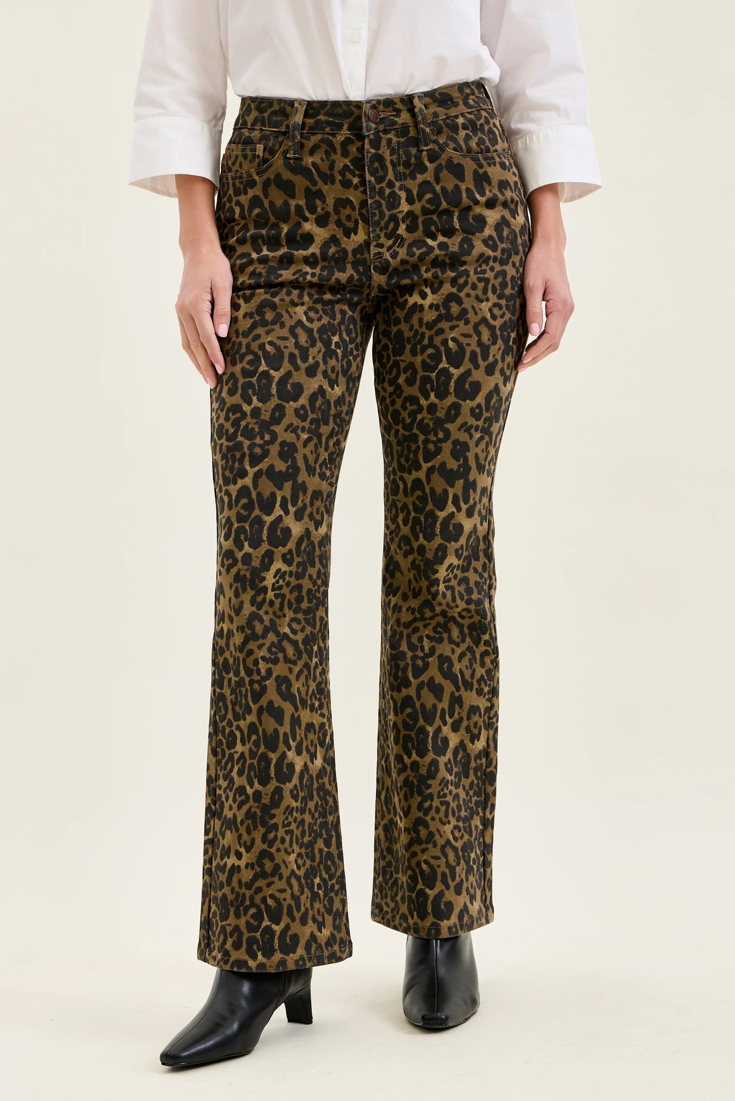 Leopard Bootcut Jeans