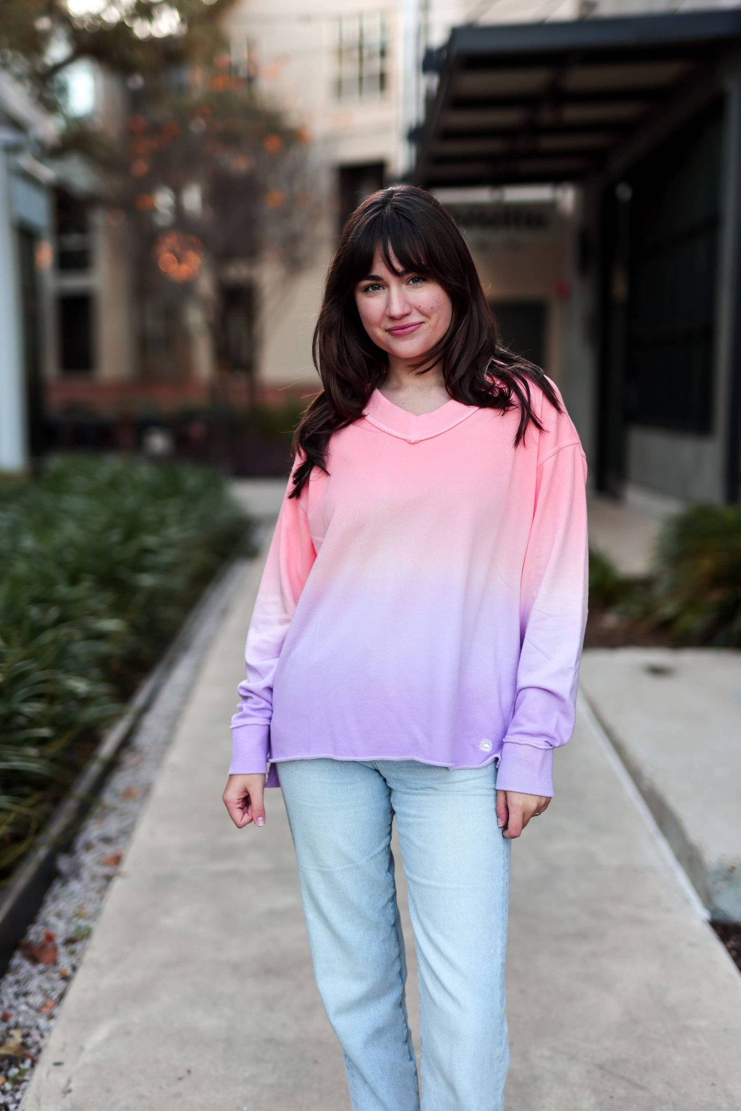 Terry V-Neck Pullover- Sunrise