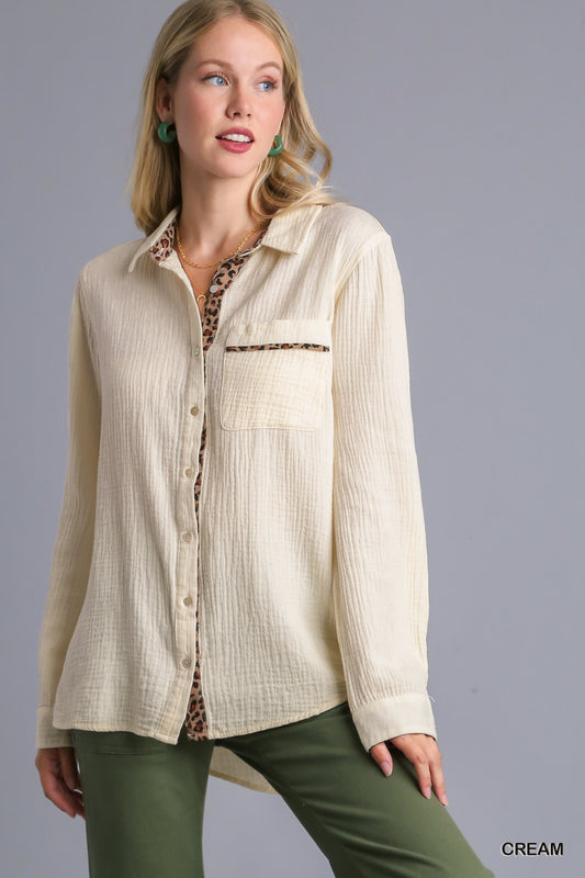 Cotton Button Up Cream
