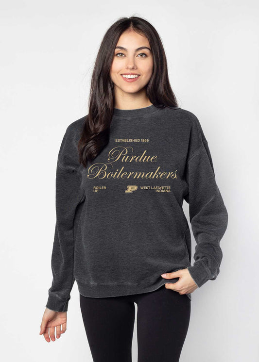 Purdue Burnout Crew Sweatshirt