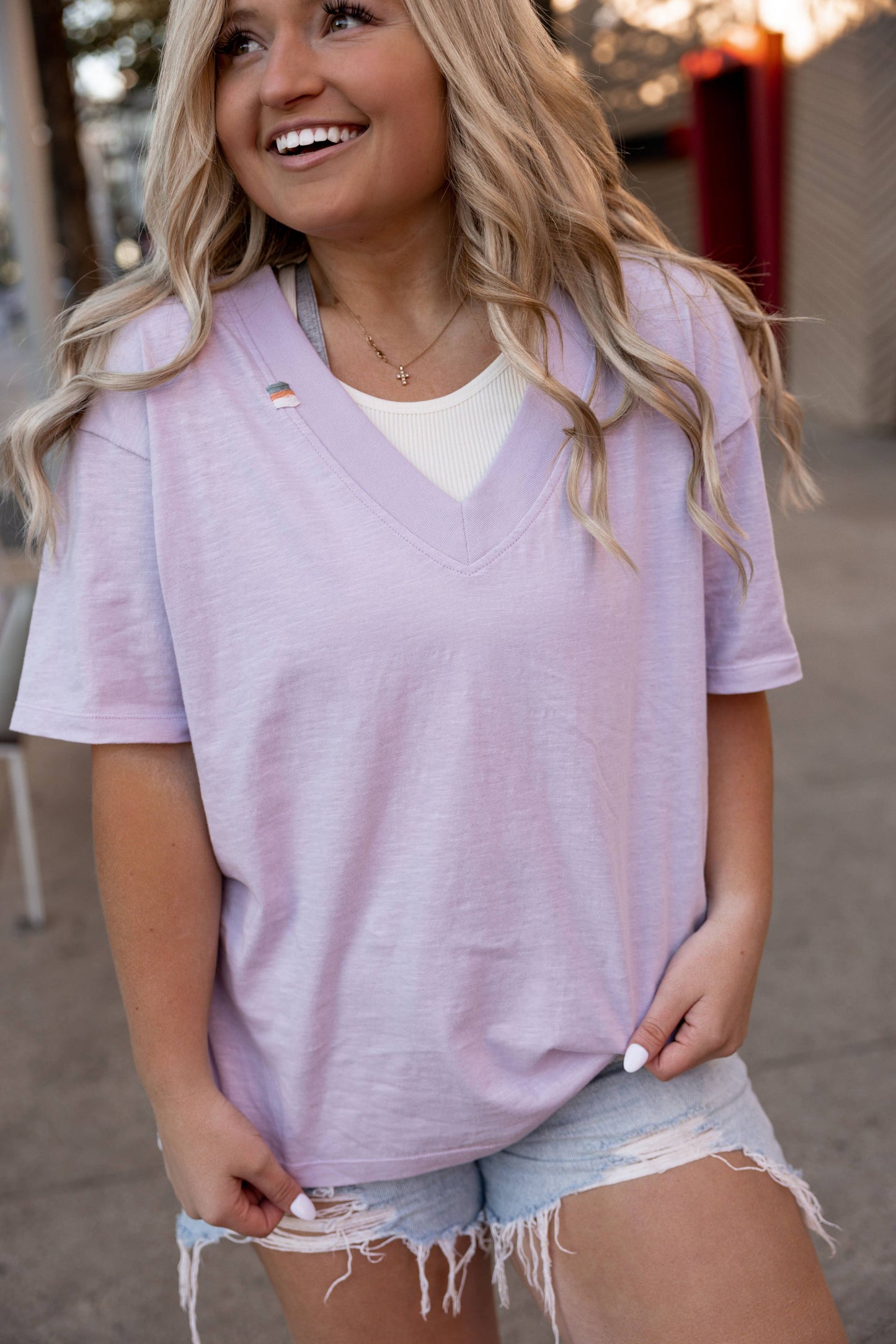 Boyfriend V-Neck Lilac