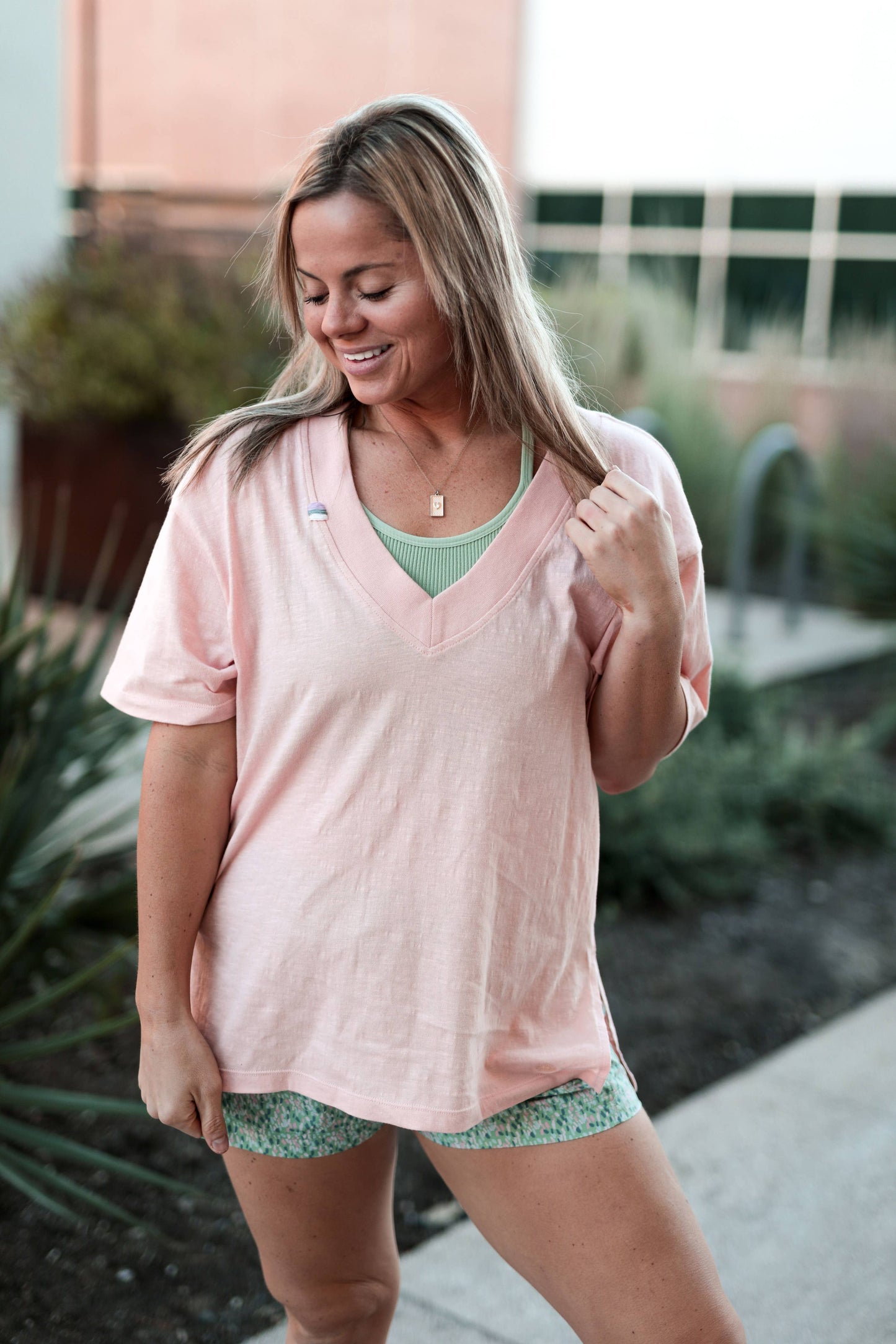 Boyfriend V-Neck Light Coral