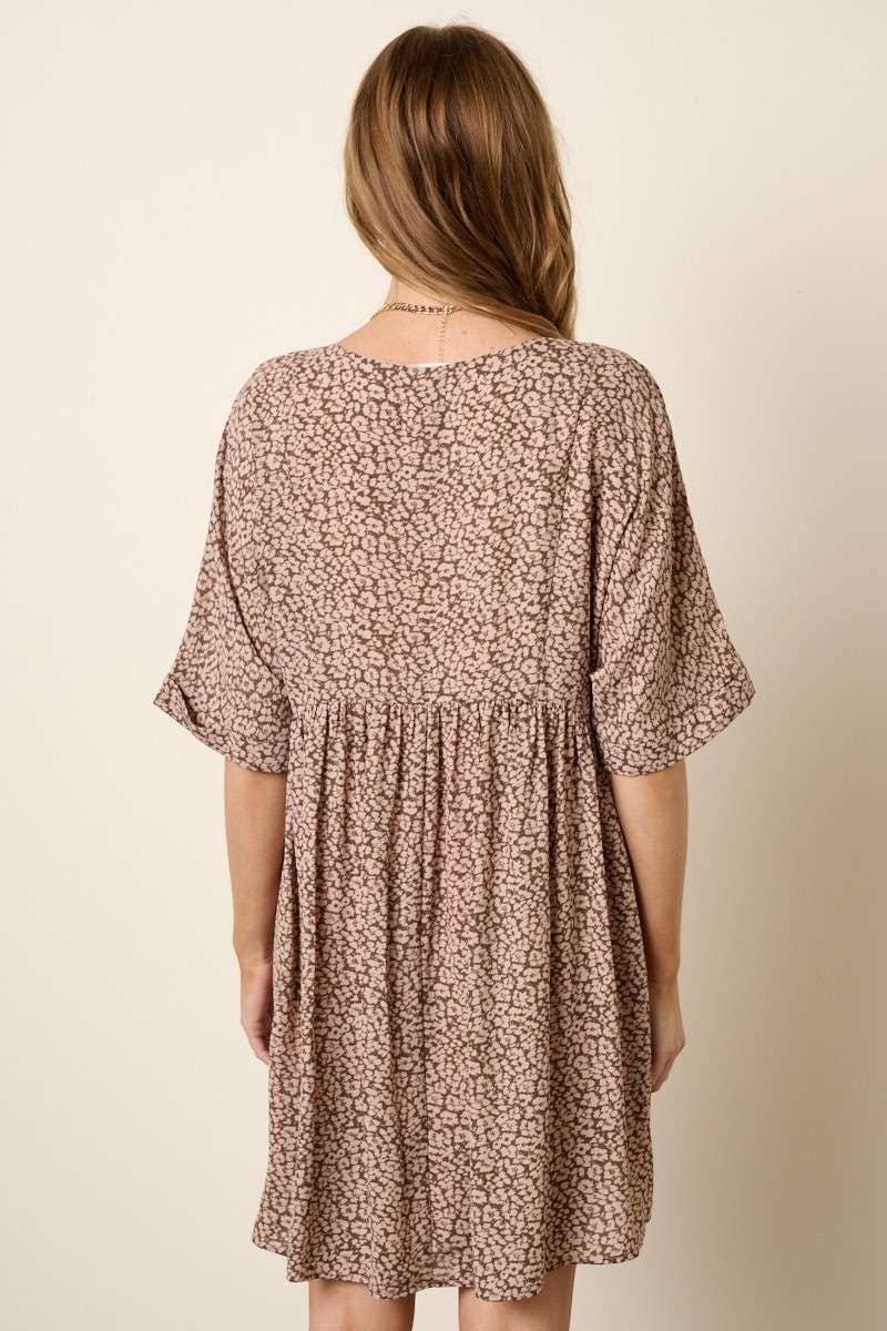 LEOPARD PRINT BABYDOLL DRESS