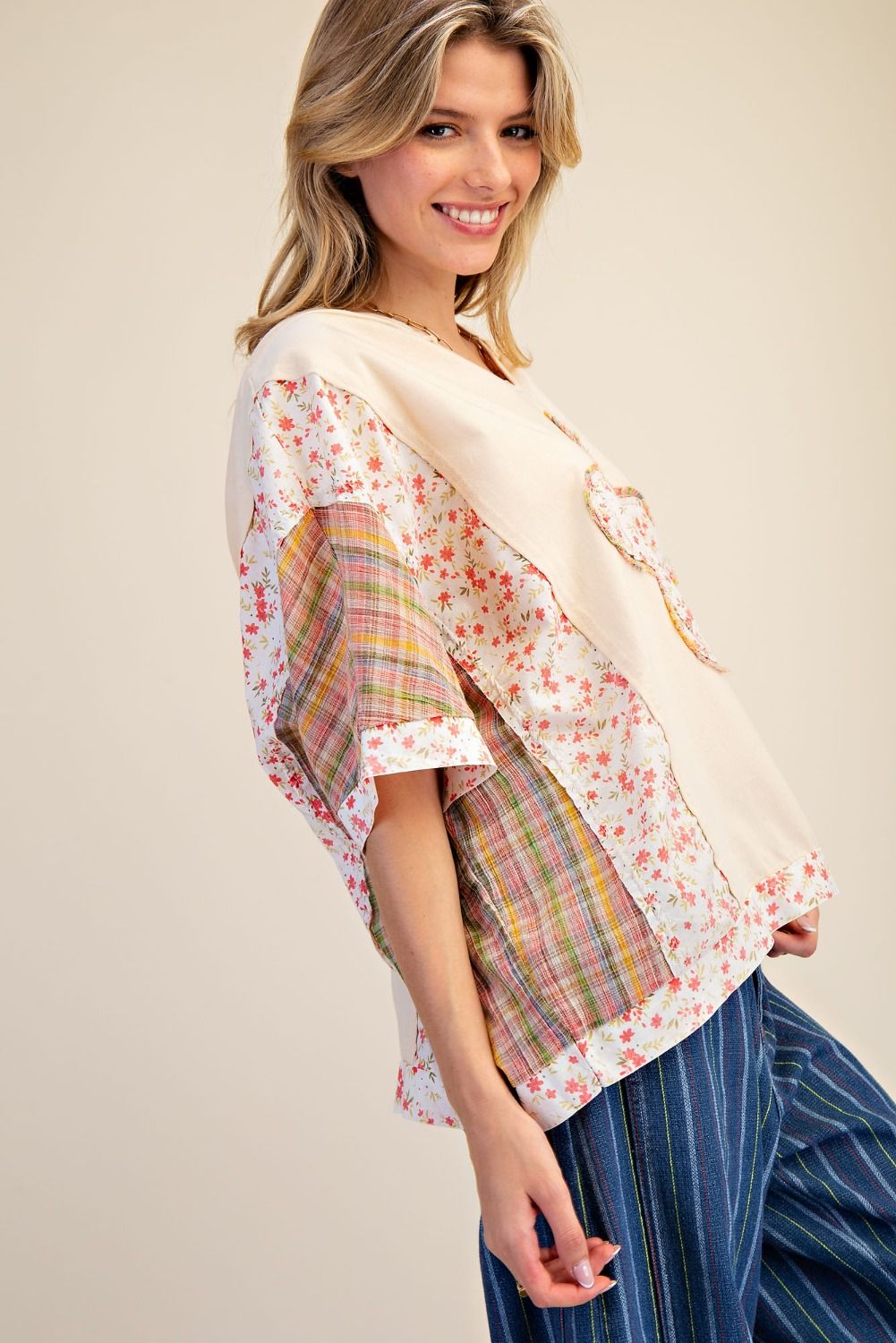 Flower Plaid Hoodie