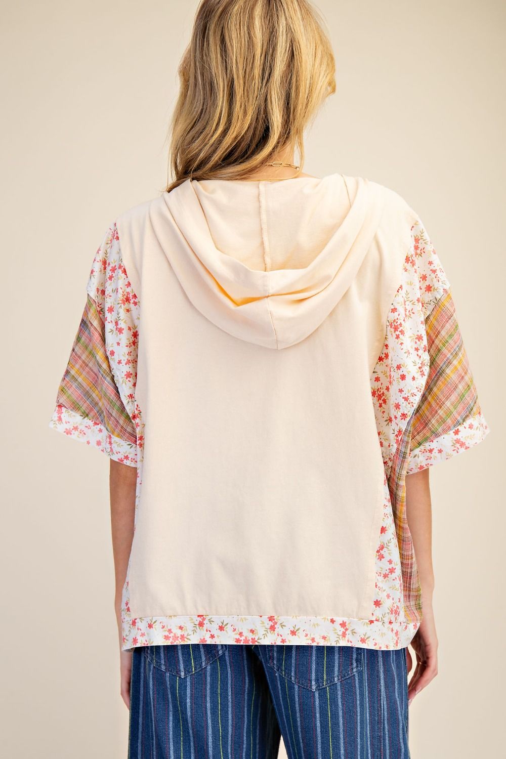 Flower Plaid Hoodie