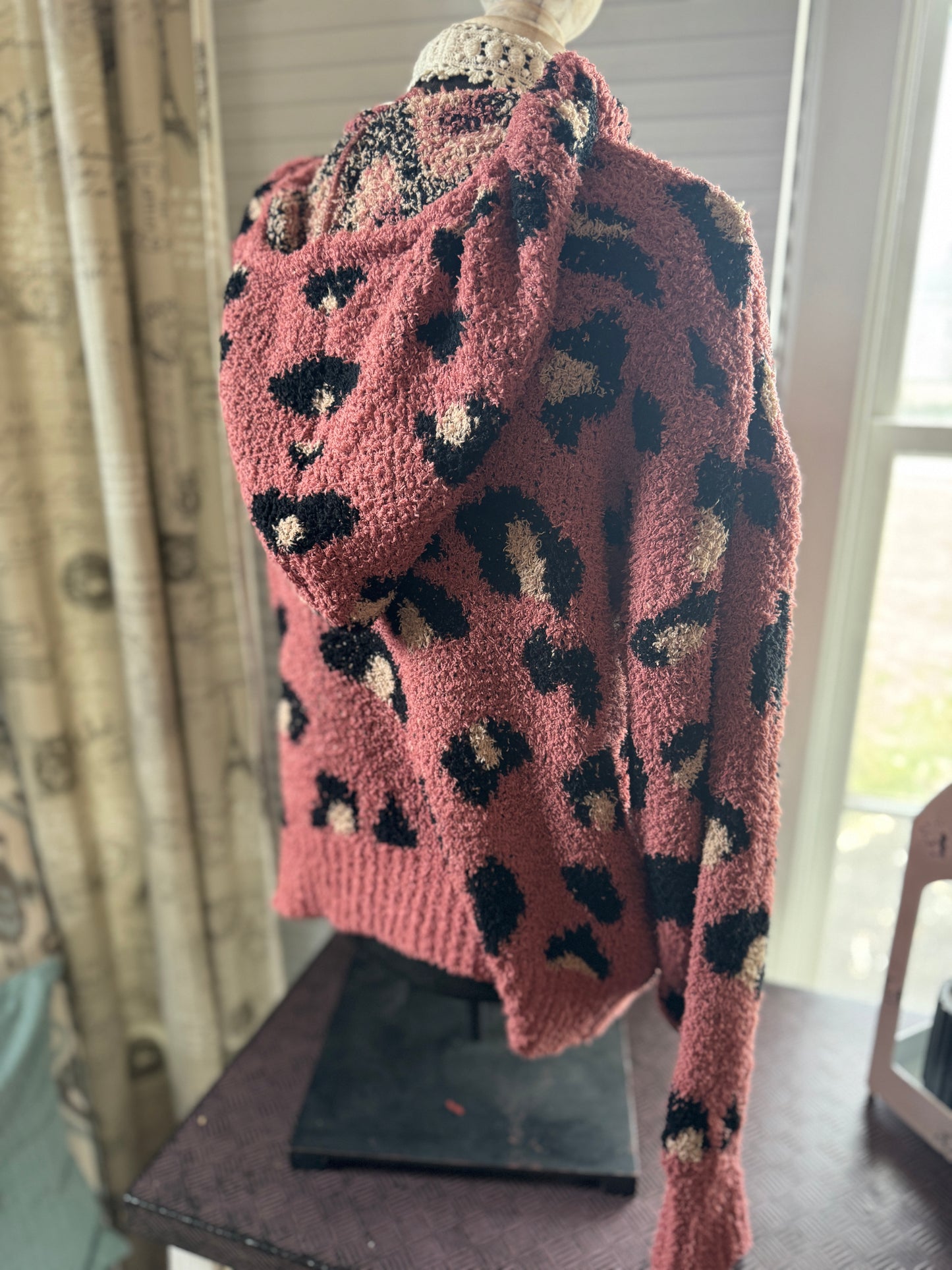 Hooded Animal Print Sweater