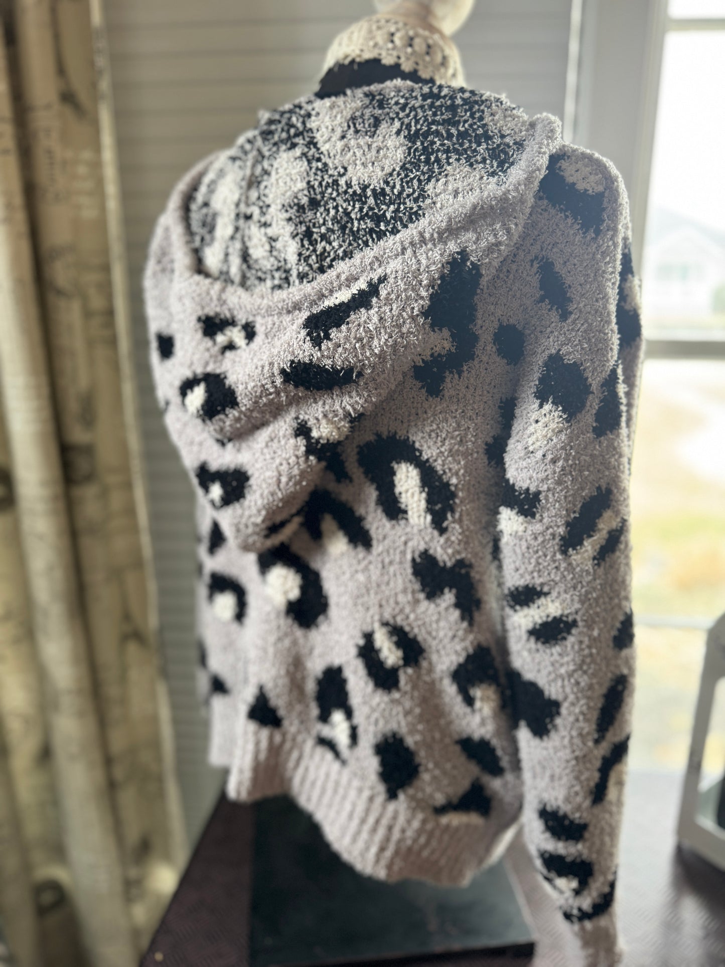 Hooded Animal Print Sweater