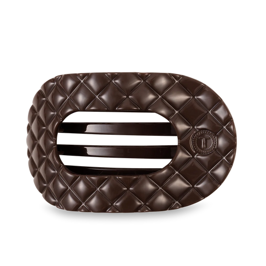 Round Flat Hair Clip | Large | Truly Taupe Quilted