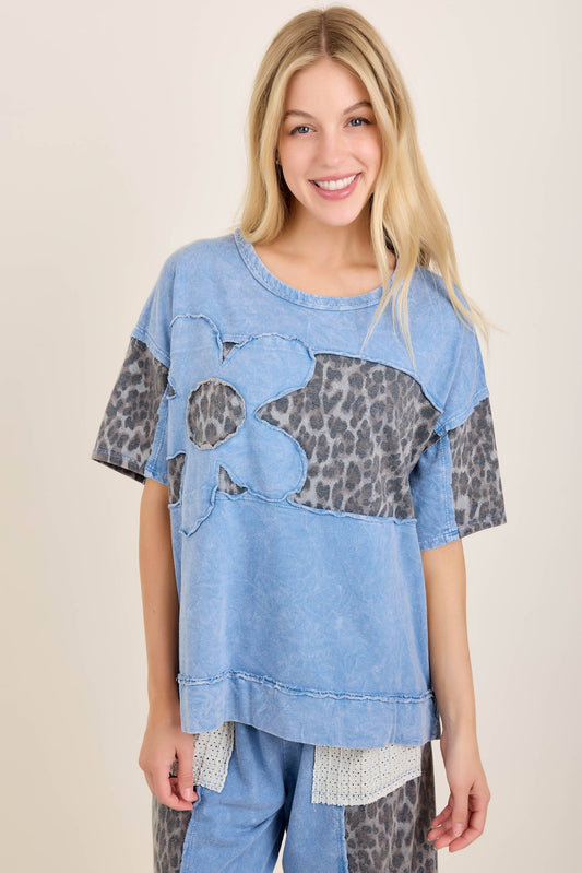 Leopard Cheetah Daisy Patched