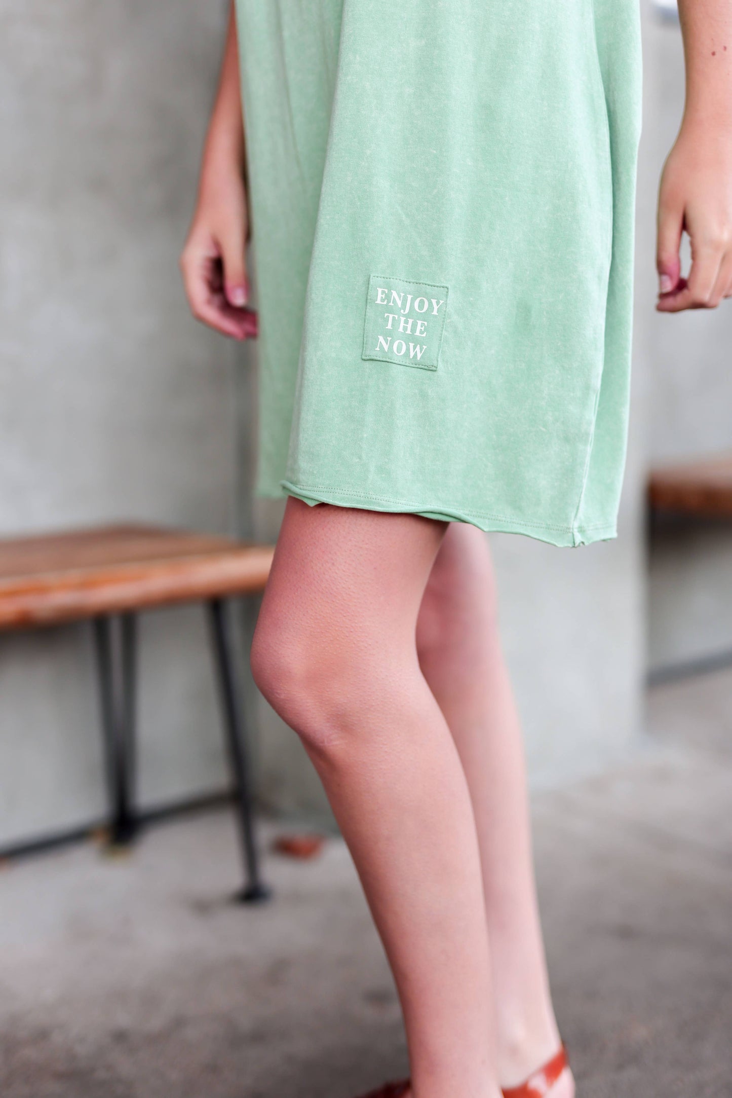 Mineral Wash Dress (Matcha)