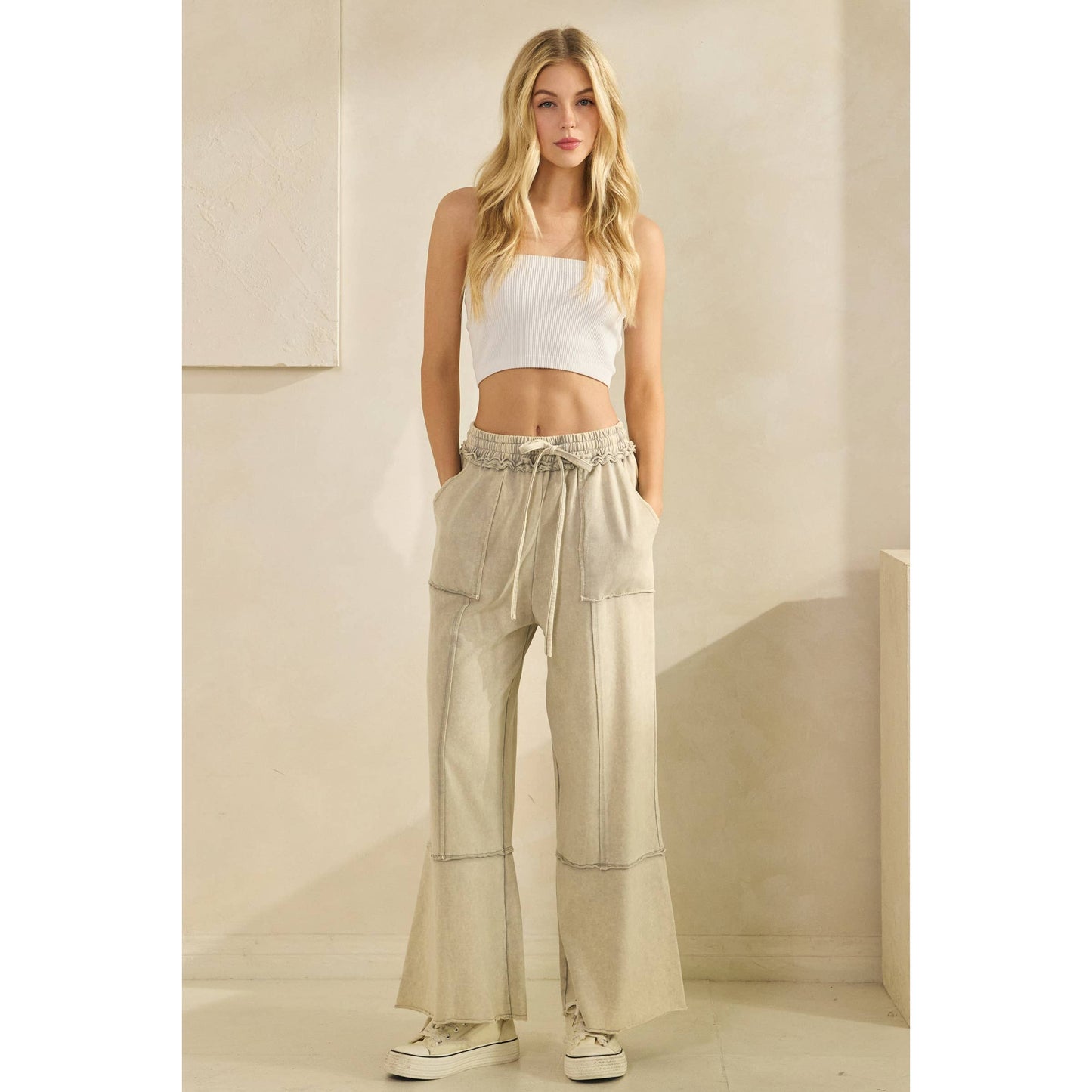 MINERAL WASHED PANTS