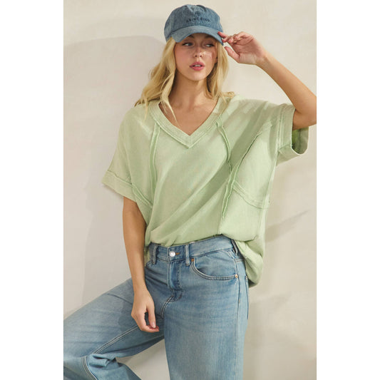 MINERAL WASH VINTAGE SEAM TEE
