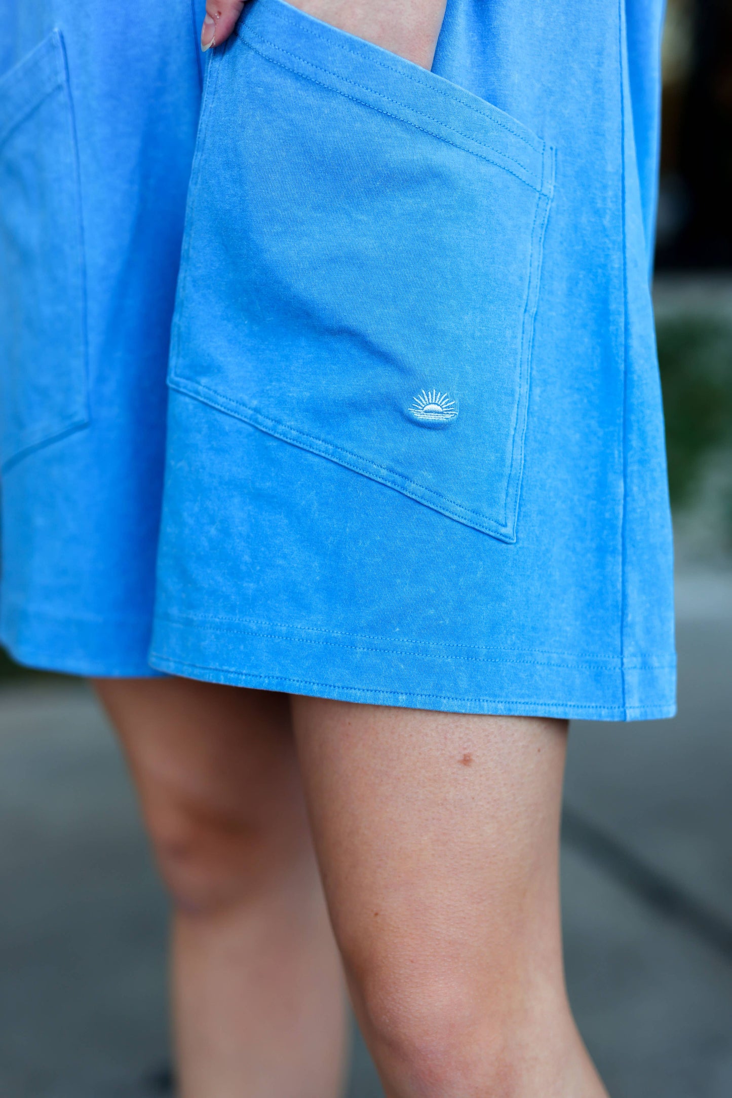 Mineral Wash Romper(Cobalt)