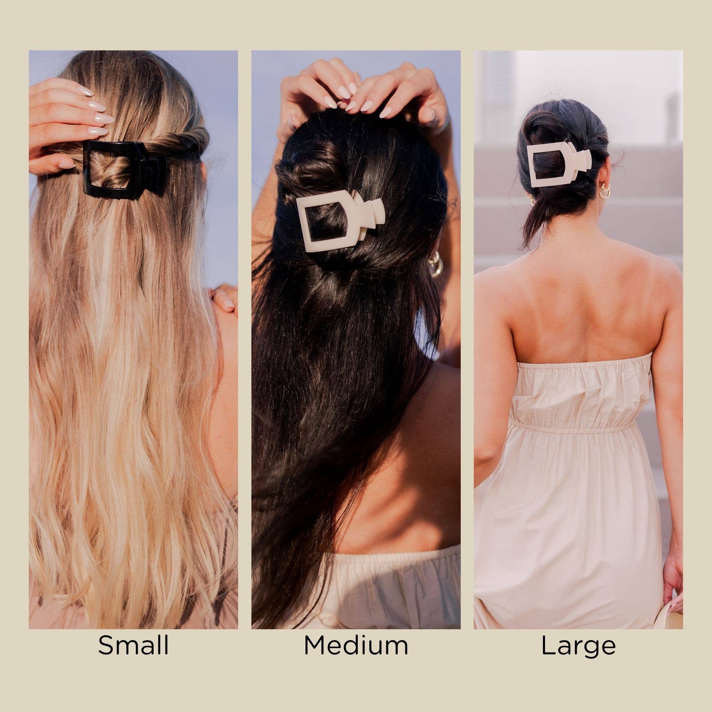 Square Flat Hair Clip | Large | Coconut White