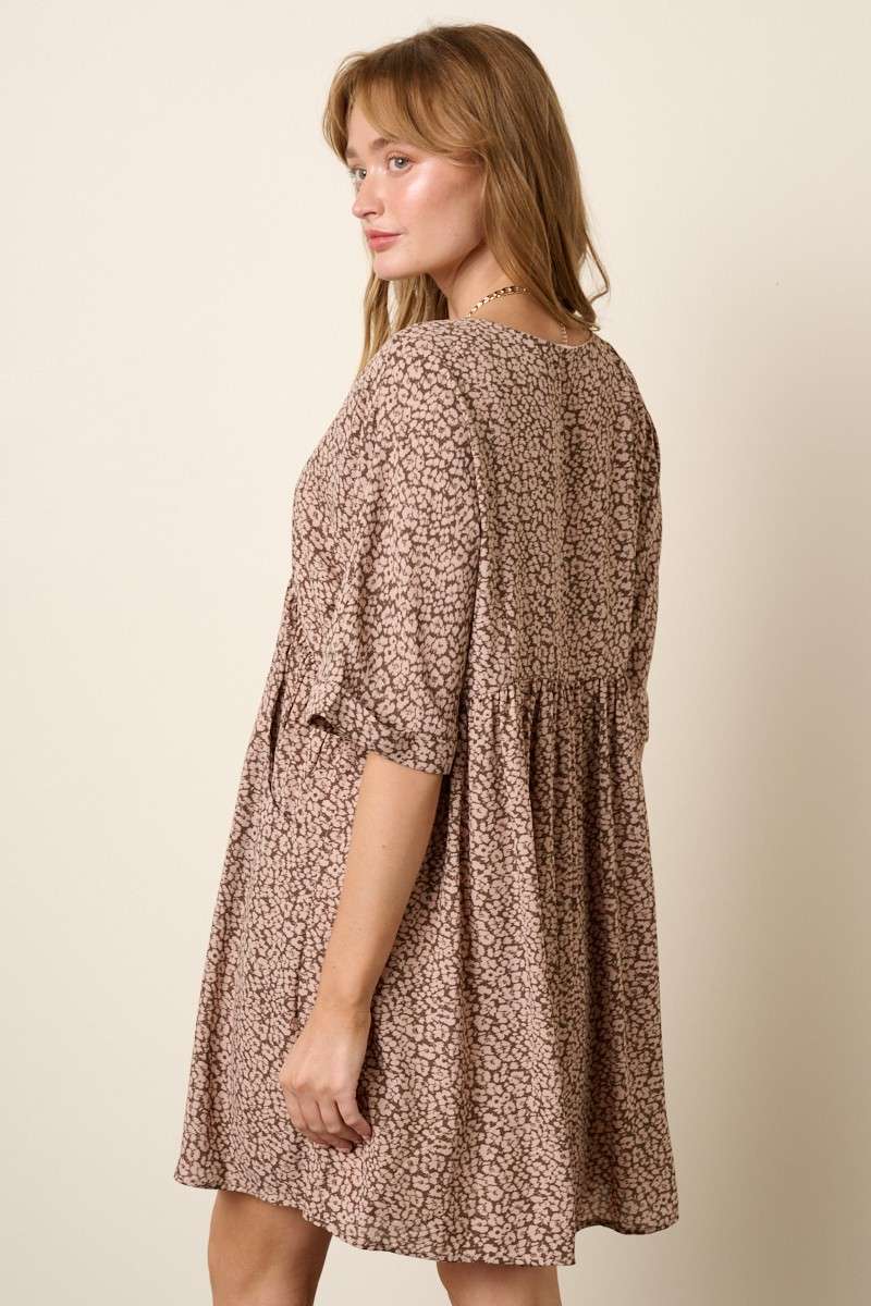 LEOPARD PRINT BABYDOLL DRESS