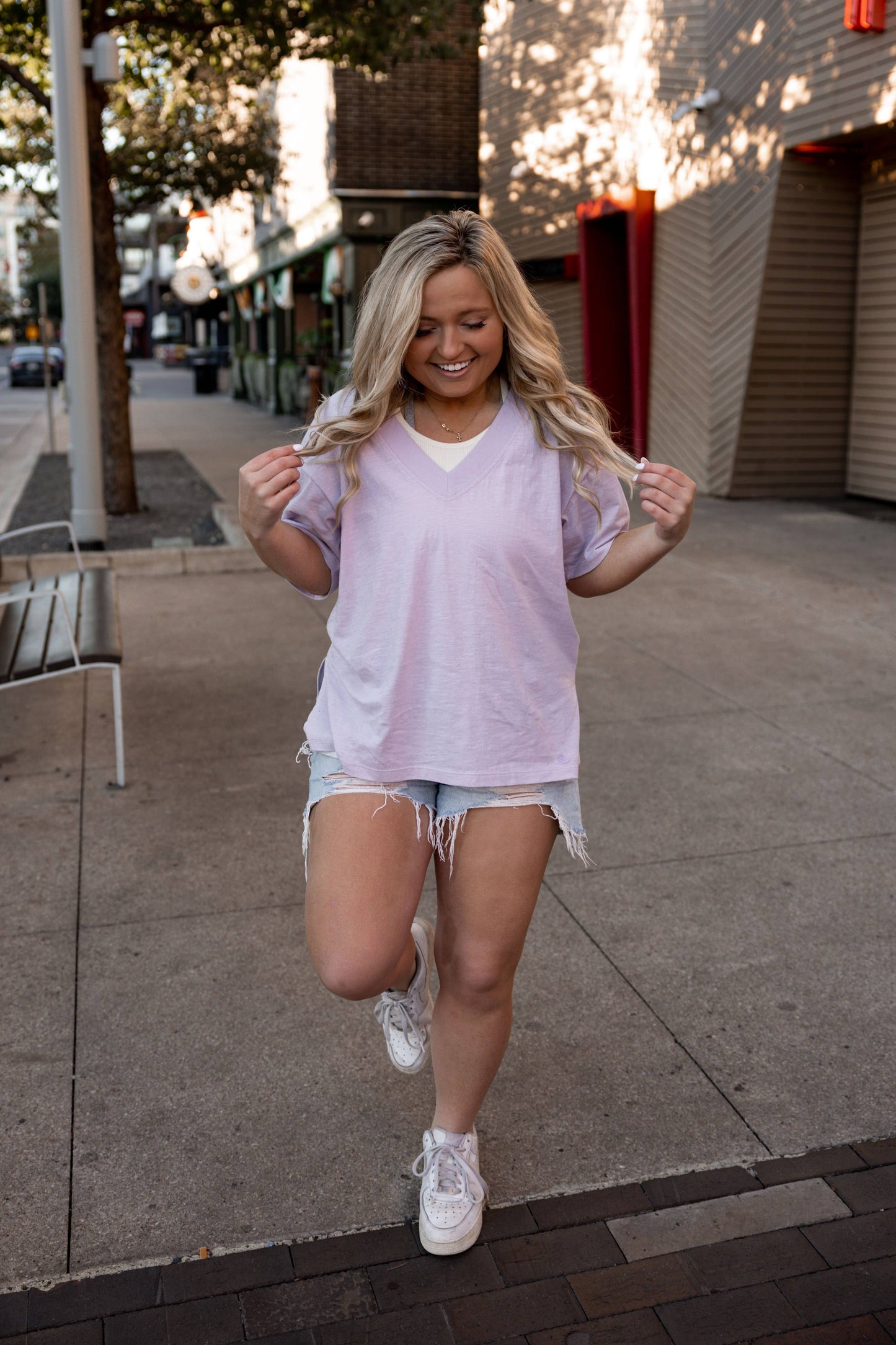 Boyfriend V-Neck Lilac